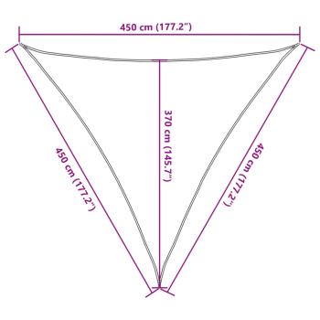 Sonnensegel 160 g/m² Schwarz 4,5x4,5x4,5 m HDPE