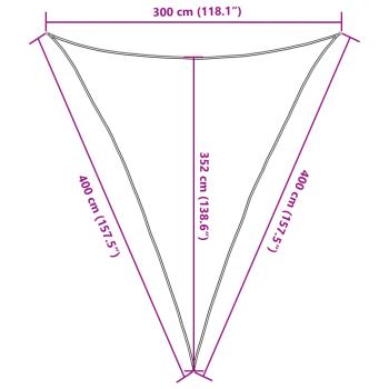 Sonnensegel 160 g/m² Braun 3x4x4 m HDPE