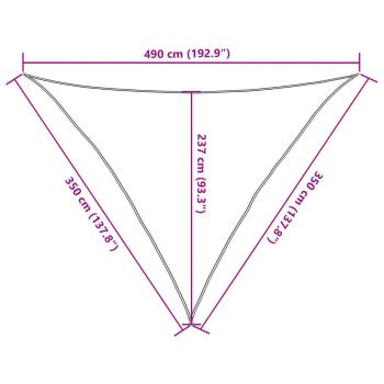 Sonnensegel 160 g/m² Braun 3,5x3,5x4,9 m HDPE