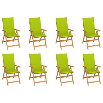 ARDEBO.de - Verstellbare Gartenstühle mit Auflagen 8 Stk. Massivholz Teak