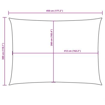 Sonnensegel Oxford-Gewebe Rechteckig 3x4,5 m Schwarz