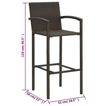 5-tlg. Gartenbar-Set Poly Rattan Braun