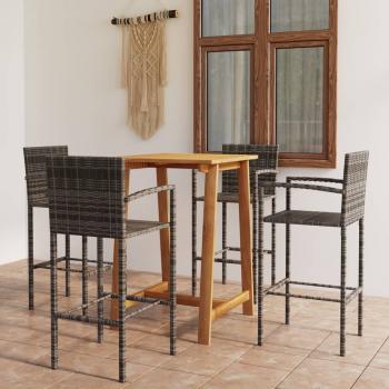 ARDEBO.de - 5-tlg. Gartenbar-Set Grau