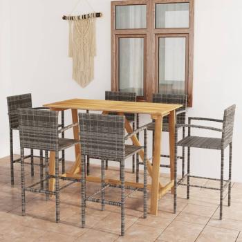 ARDEBO.de - 7-tlg. Gartenbar-Set Grau
