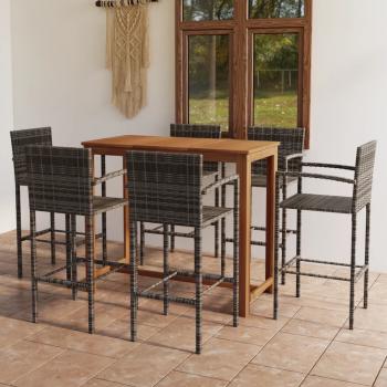 ARDEBO.de - 7-tlg. Gartenbar-Set Grau