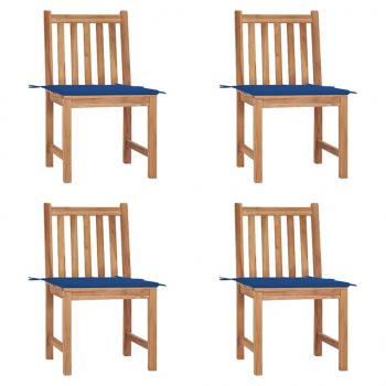 ARDEBO.de - Gartenstühle 4 Stk. mit Kissen Massivholz Teak 