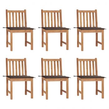 ARDEBO.de - Gartenstühle 6 Stk. mit Kissen Massivholz Teak