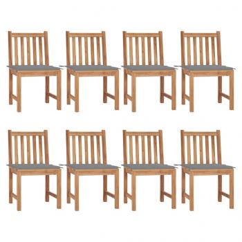 ARDEBO.de - Gartenstühle 8 Stk. mit Kissen Massivholz Teak