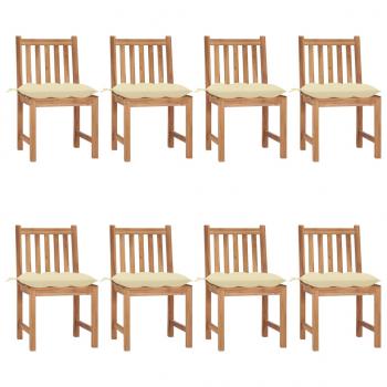 ARDEBO.de - Gartenstühle 8 Stk. mit Kissen Massivholz Teak