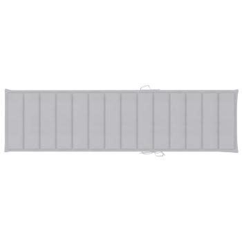 Sonnenliegen 2 Stk. mit Auflagen Grau Massivholz Teak