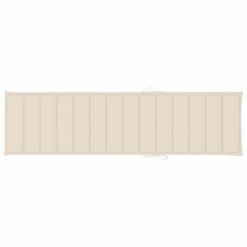 Sonnenliegen 2 Stk. mit Creme Auflagen Massivholz Teak