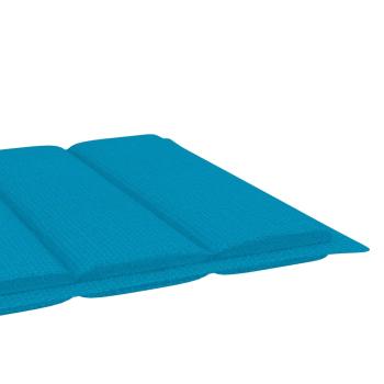 Sonnenliegen 2 Stk. mit Auflagen Blau Massivholz Teak