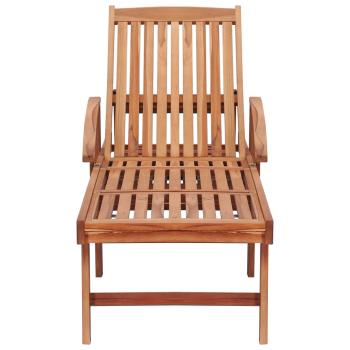 Sonnenliegen 2 Stk. mit Auflagen Schwarz Massivholz Teak