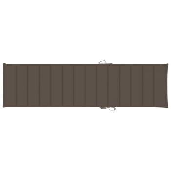 Sonnenliegen 2 Stk. mit Auflagen Taupe Massivholz Teak