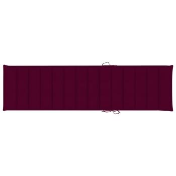 Sonnenliegen 2 Stk. mit Auflagen Weinrot Massivholz Teak
