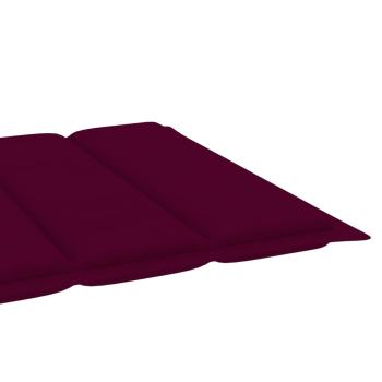Sonnenliegen 2 Stk. mit Auflagen Weinrot Massivholz Teak