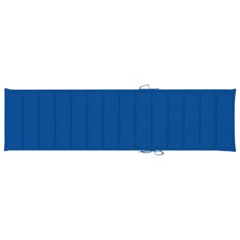 Sonnenliegen 2 Stk. mit Auflagen Königsblau Massivholz Teak