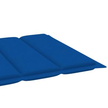 Sonnenliegen 2 Stk. mit Auflagen Königsblau Massivholz Teak
