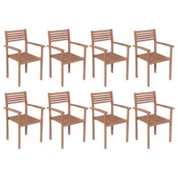 ARDEBO.de - Stapelbare Gartenstühle 8 Stk. Massivholz Teak