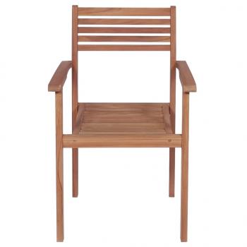 Stapelbare Gartenstühle 8 Stk. Massivholz Teak