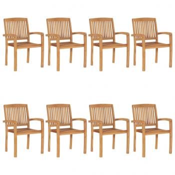 ARDEBO.de - Stapelbare Gartenstühle 8 Stk. Massivholz Teak
