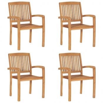 ARDEBO.de - Stapelbare Gartenstühle 4 Stk. Massivholz Teak