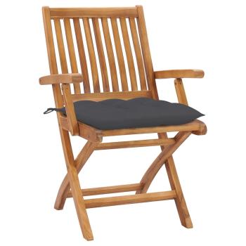 Klappbare Gartenstühle mit Kissen 4 Stk. Massivholz Teak