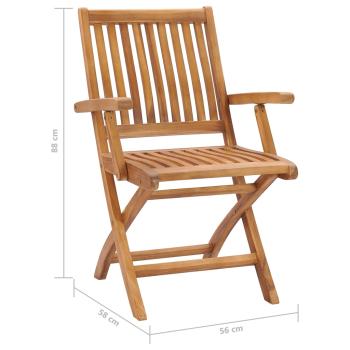 Klappbare Gartenstühle mit Kissen 8 Stk. Massivholz Teak