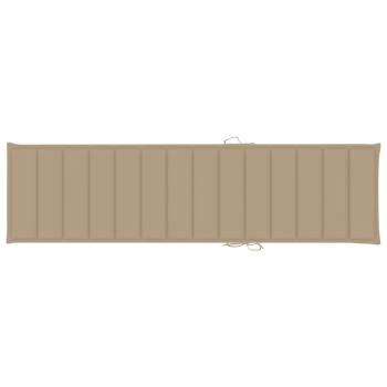 Sonnenliegen 2 Stk. mit Auflagen Beige Massivholz Teak