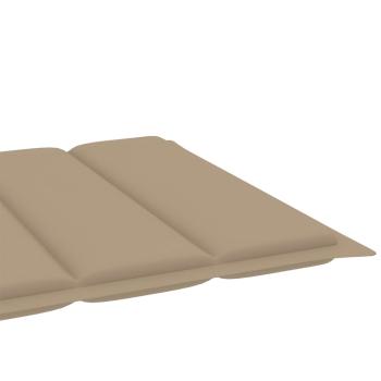 Sonnenliegen 2 Stk. mit Auflagen Beige Massivholz Teak