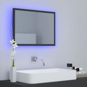 ARDEBO.de - LED-Badspiegel Grau 60x8,5x37 cm Acryl