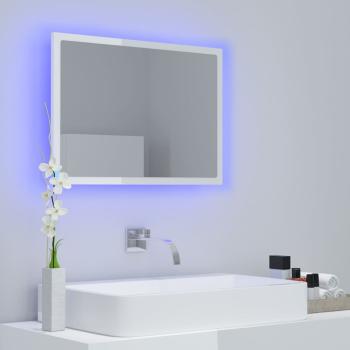 ARDEBO.de - LED-Badspiegel Hochglanz-Weiß 60x8,5x37 cm Acryl