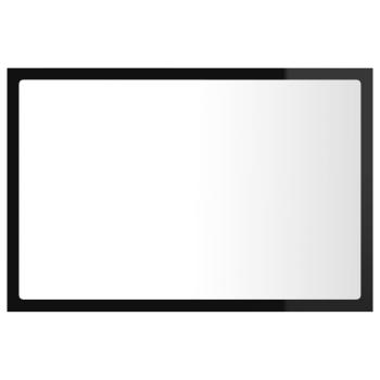 ARDEBO.de - LED-Badspiegel Hochglanz-Schwarz 60x8,5x37 cm Acryl
