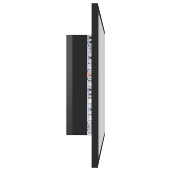 LED-Badspiegel Hochglanz-Schwarz 60x8,5x37 cm Acryl