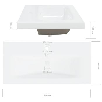 Waschbeckenunterschrank mit Einbaubecken Schwarz Holzwerkstoff