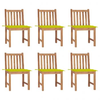 ARDEBO.de - Gartenstühle 6 Stk. mit Kissen Massivholz Teak