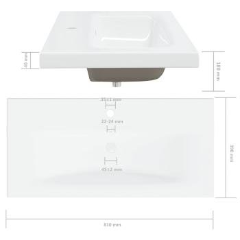 Waschbeckenunterschrank mit Einbaubecken Schwarz Holzwerkstoff