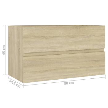 Waschbeckenunterschrank Einbaubecken Sonoma-Eiche Holzwerkstoff