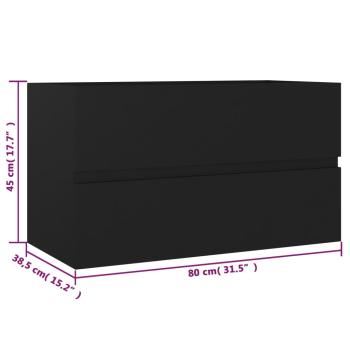 Badmöbel-Set Schwarz Holzwerkstoff