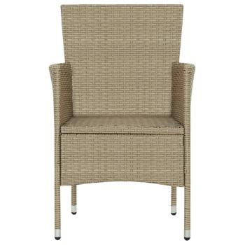 Garten-Essstühle 4 Stk. Poly Rattan Beige