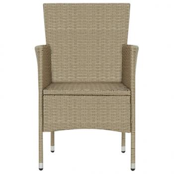 Garten-Essstühle 4 Stk. Poly Rattan Beige