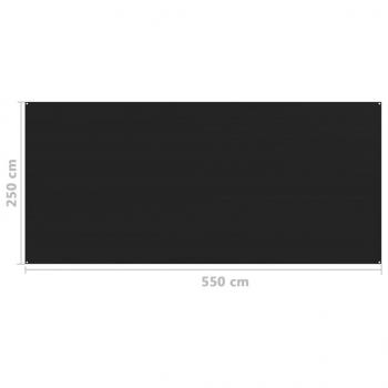 Zeltteppich 250x550 cm Schwarz