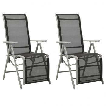 ARDEBO.de - Garten-Liegestühle 2 Stk. Textilene und Aluminium Silbern