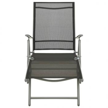 3-tlg. Garten-Lounge-Set Textilene und Aluminium Silbern