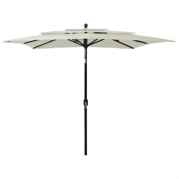 ARDEBO.de - Sonnenschirm mit Aluminium-Mast 3-lagig Sandfarben 2,5x2,5 m
