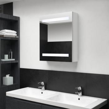 ARDEBO.de - LED-Bad-Spiegelschrank Glänzendes Weiß 50x14x60 cm