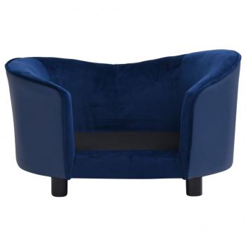 Hundesofa Blau 69x49x40 cm Plüsch und Kunstleder   