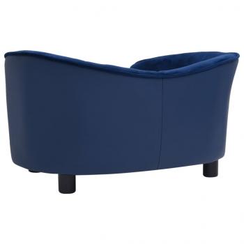 Hundesofa Blau 69x49x40 cm Plüsch und Kunstleder   