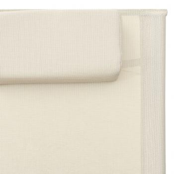 Sonnenliege Textilene Creme und Grau
