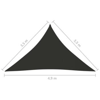 Sonnensegel Oxford-Gewebe Dreieckig 3,5x3,5x4,9 m Anthrazit